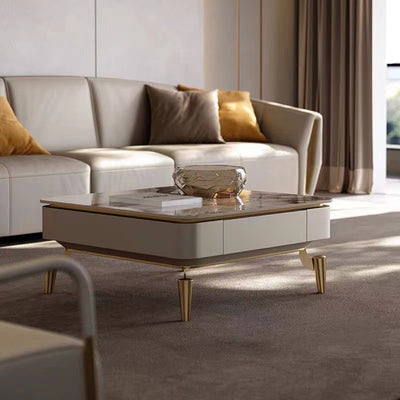 Liguria White Slate Coffee Table 43.31"D