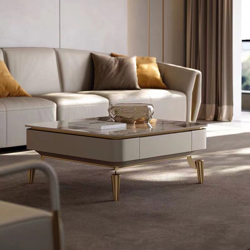 Liguria White Slate Coffee Table 43.31"D