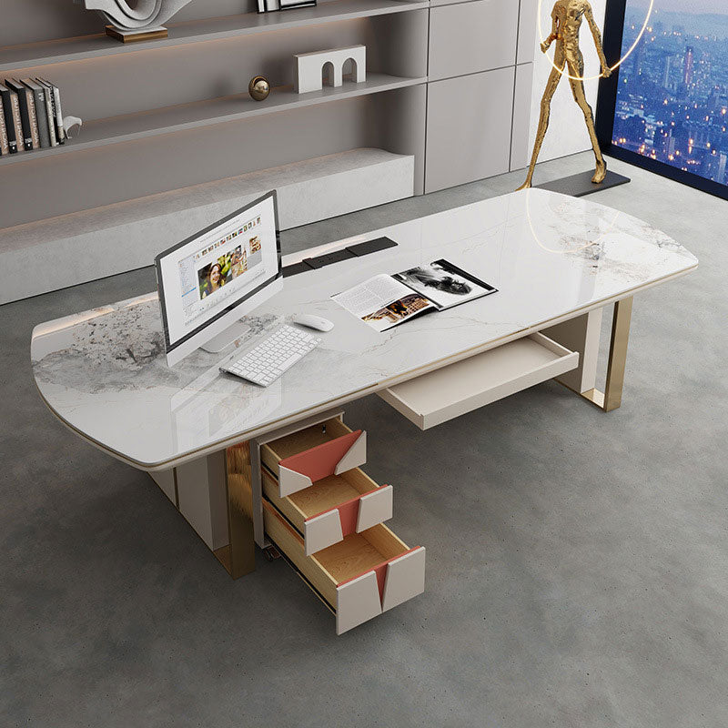 Ivrea White Slate Desk 70.87"D