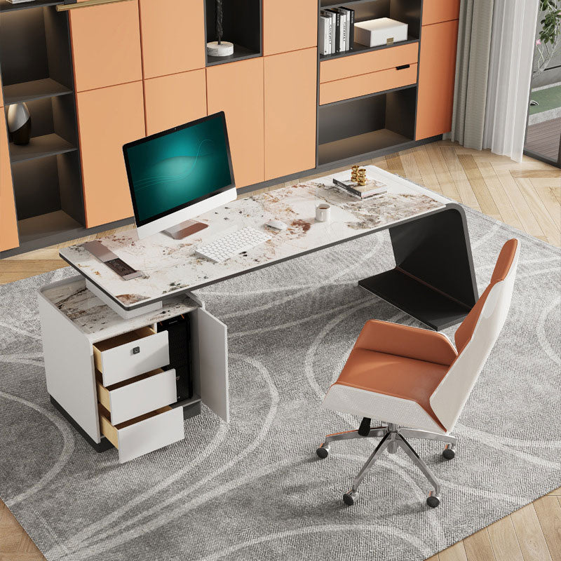 Ivrea White Slate Desk 70.87"D