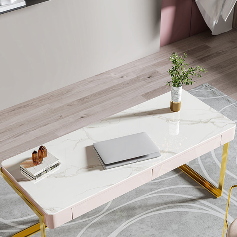 Ivrea White Slate Desk 47.24"D