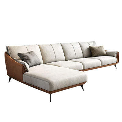 Saronno Beige and Orange Technology Cloth Sectional 94.5"D+ 66.9"D
