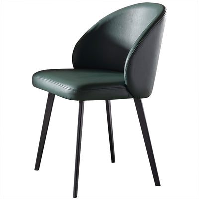 Siderno Green Leather Dining Chair 16.93"D
