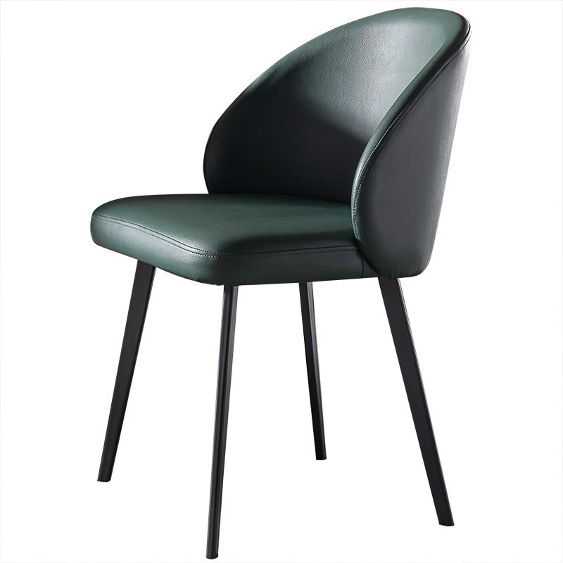 Siderno Green Leather Dining Chair 16.93"D