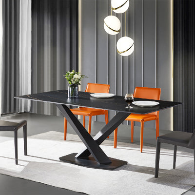 Lazio Black Slate Dining Table 62.99"D