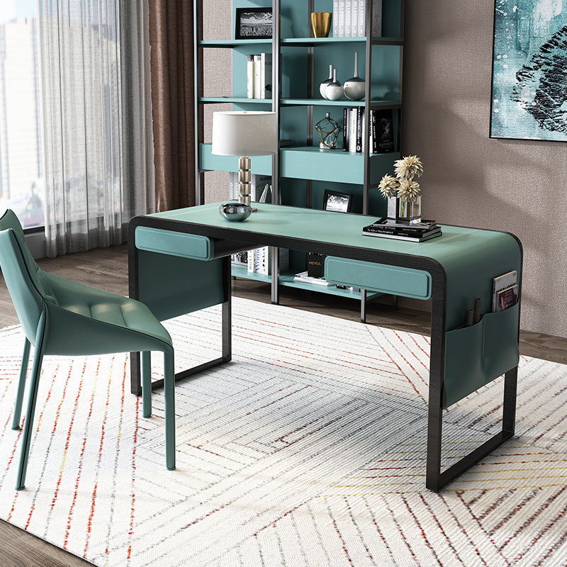 Vicenza Orange  Saddle Leather Desk 55.12"D