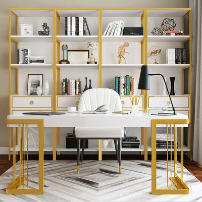 Gela White and Gold MDF Desk 47.24"D
