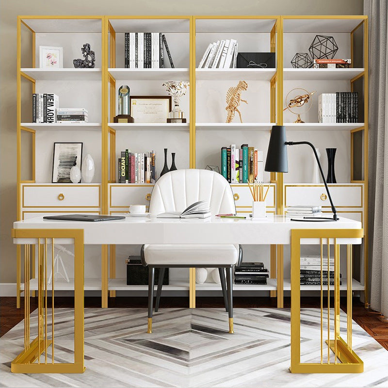 Gela White and Gold MDF Desk 47.24"D