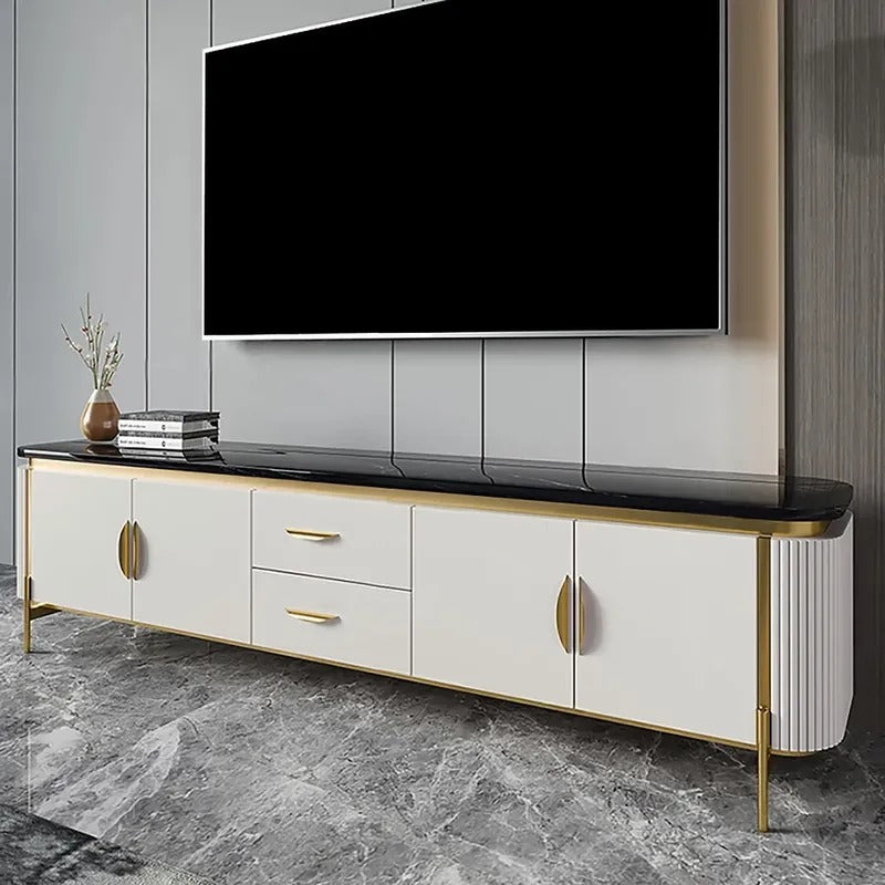 Saronno Black and Light Khaki  Slate TV Stand 78.74"D