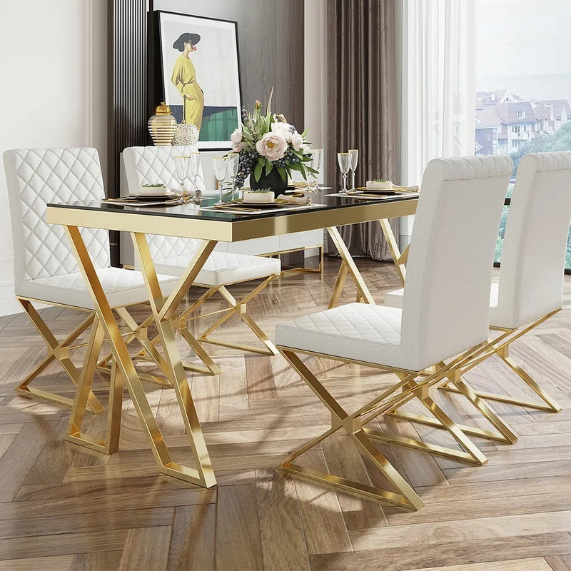 Lodi White Artificial Leather Plated Designer Chairs 36.22" (with 2 chairs)