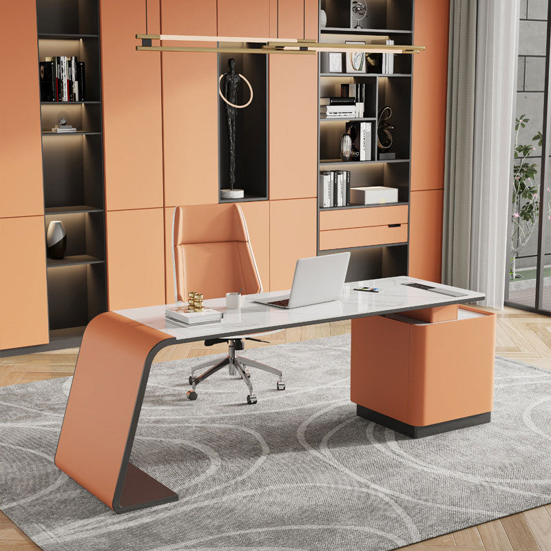 Ivrea White Slate Desk 70.87"D
