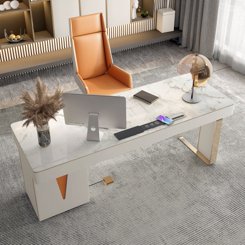 Cefalu White Slate Desk 55.12"D