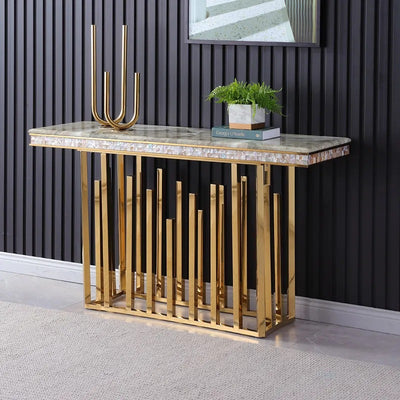 Sant'Antimo White and Gold Marble Console Table 47.24"D