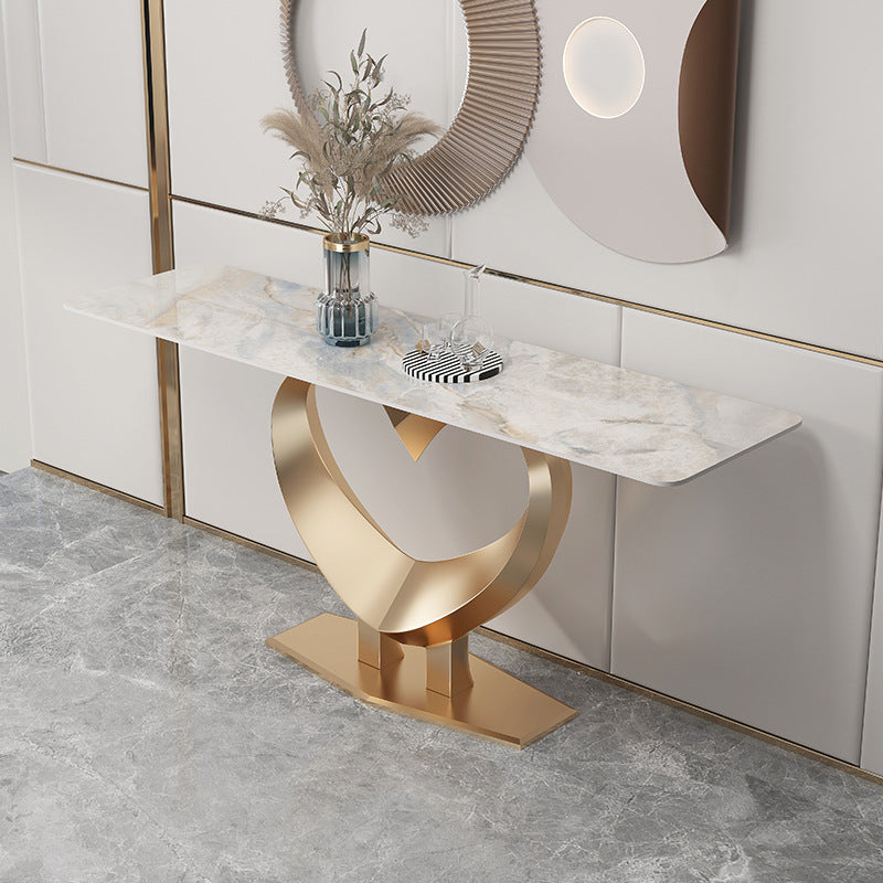 Iglesias White and Gold Slate Console Table 47.24"D