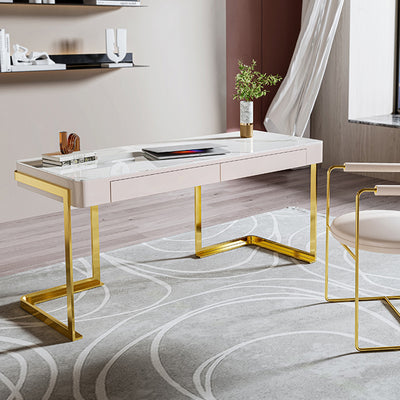 Ivrea White Slate Desk 47.24"D