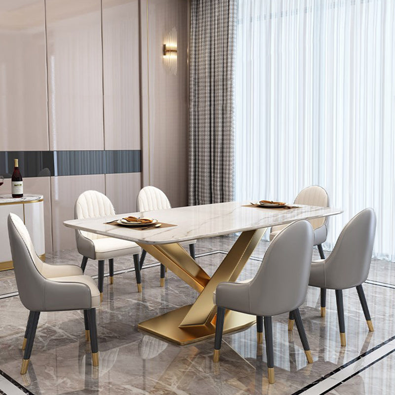 Liguria White Slate Dining Table 62.99"D