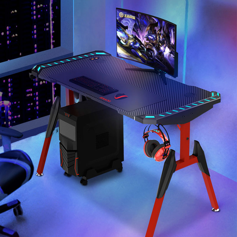Asti Black Steel Gaming Table 55.12"D