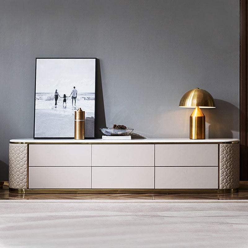 Arona White Marble TV Stand 78.74"D