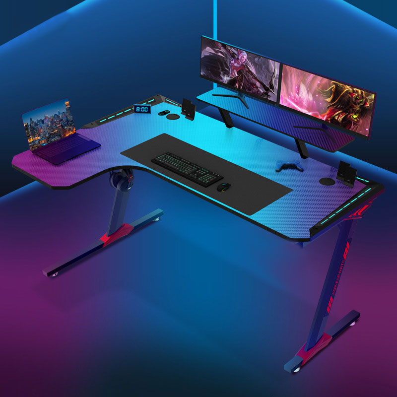 Asti Black Steel Gaming Table 62.99"D
