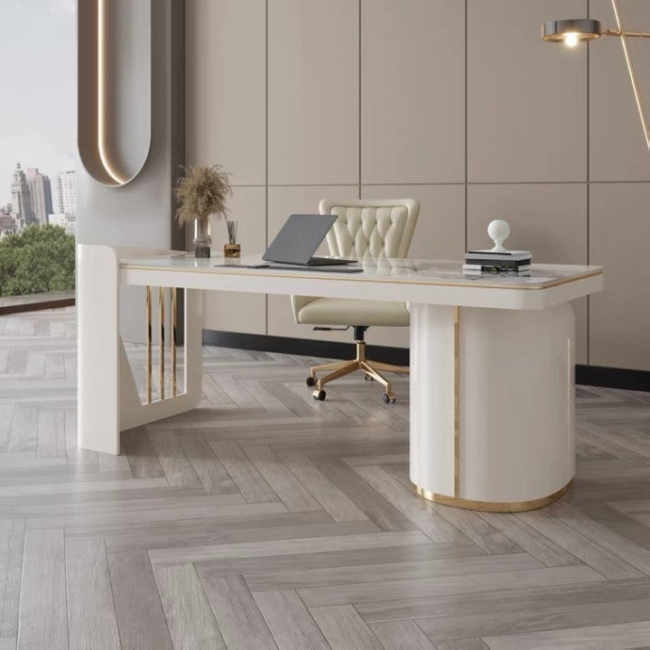 Cinisi White Slate Desk 62.99"D