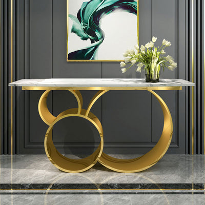 Sant'Antimo Black Marble Console Table 55.12"D