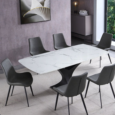 Cervia White Slate Dining Table 70.87"D