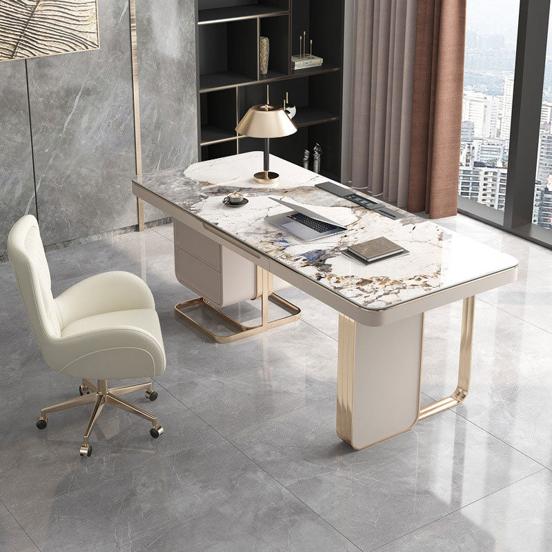 Itri Beige Slate Desk 55.12"D