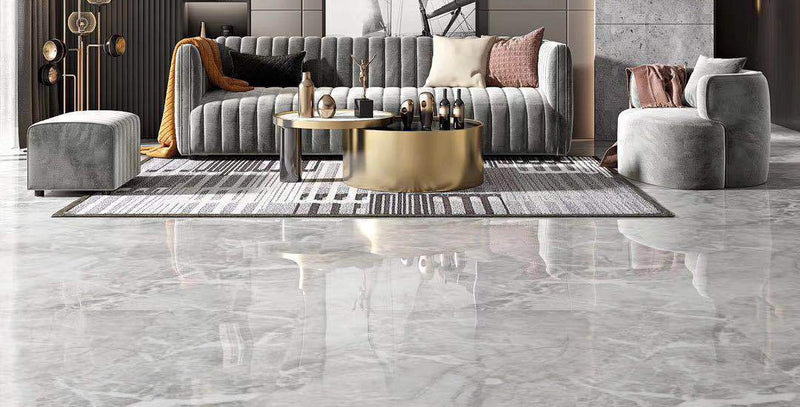 Belluno Grey Velvet Cloth Double Sofa 94.65"D