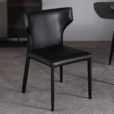Oristano Orange  Leather Dining Chairs 20.86"D（with 2 chairs）