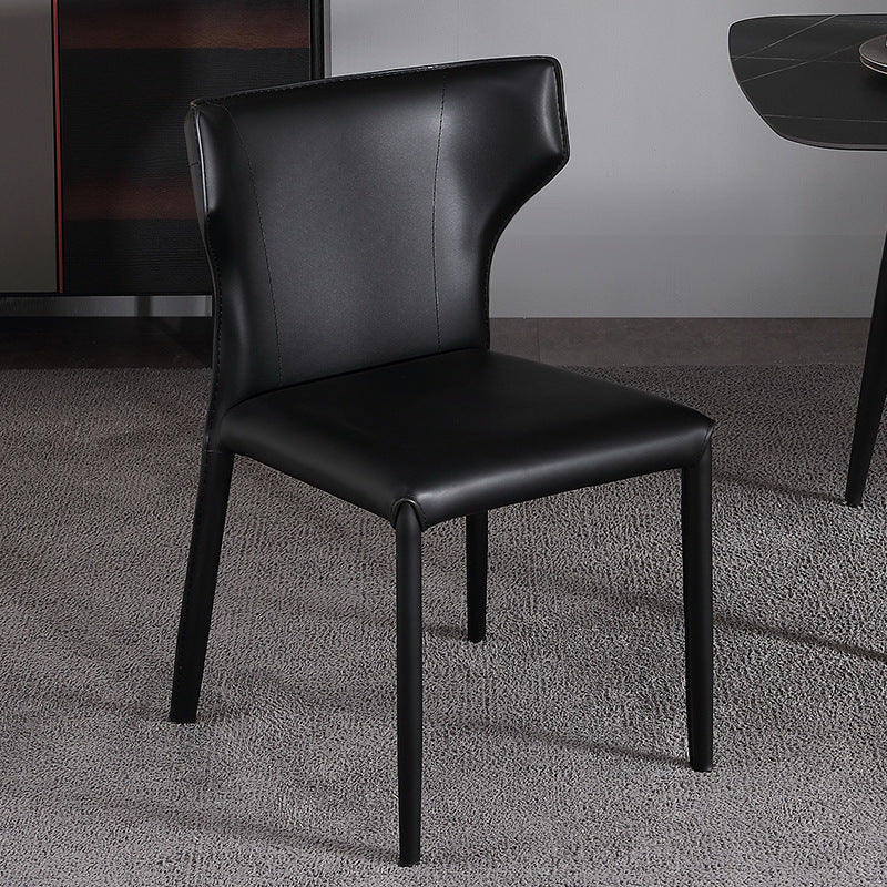 Oristano Orange  Leather Dining Chairs 20.86"D（with 2 chairs）