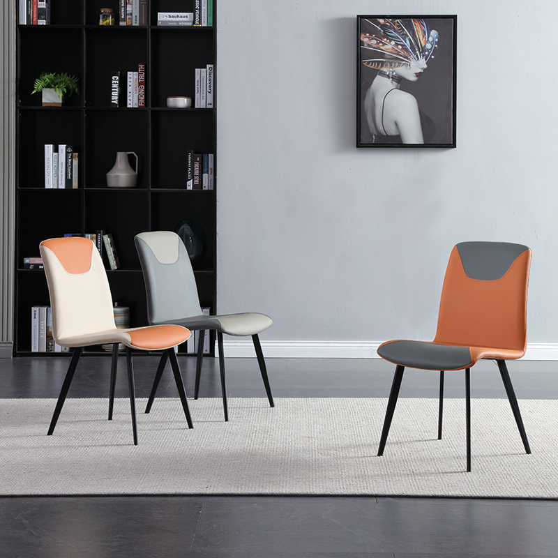 Lampedusa Blue PU Leather Dining Chair 23.62"D (with 2 chairs)