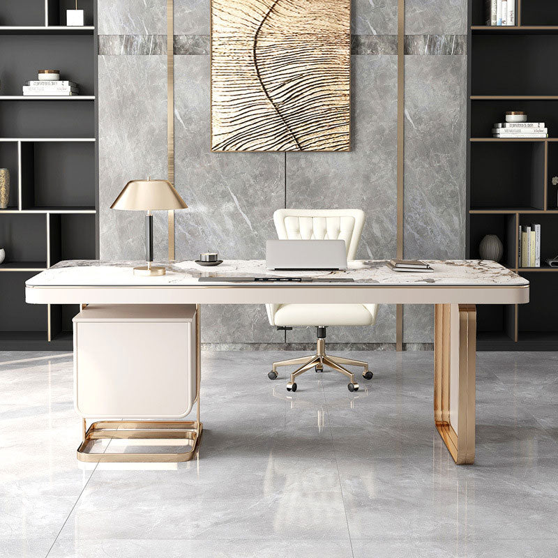 Itri Beige Slate Desk 55.12"D