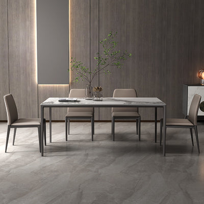 Dueville White Slate Dining Table 55.12"D