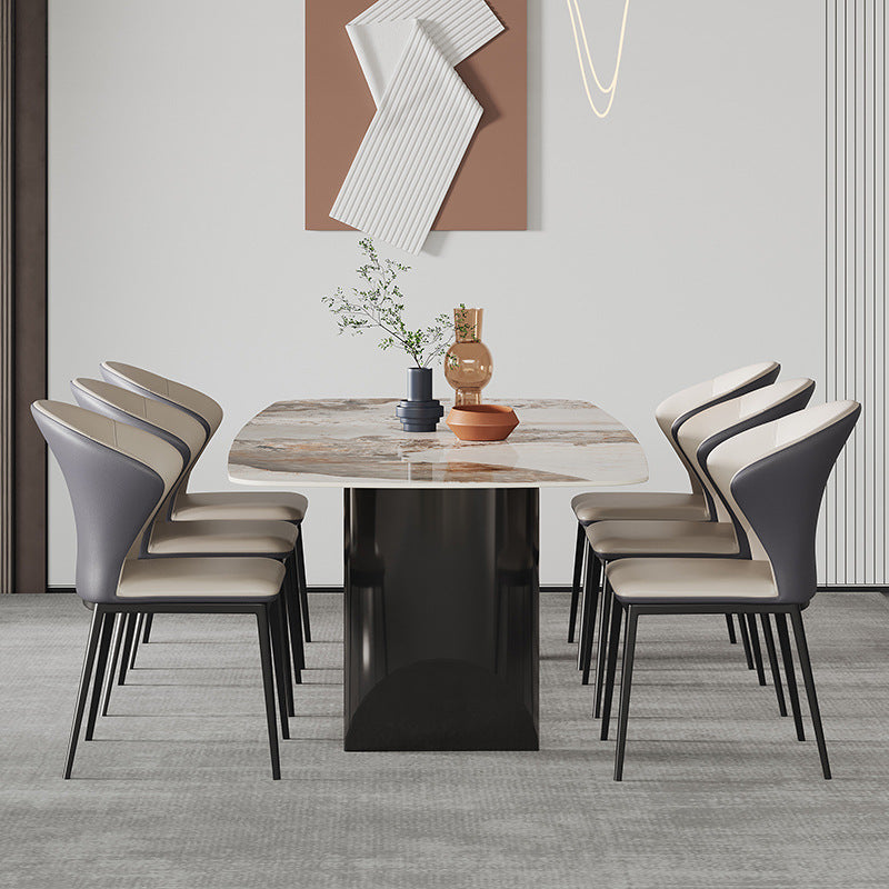Dueville White Rectangular Slate Dining Table 62.99"D
