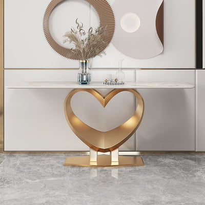 Iglesias White and Gold Slate Console Table 47.24"D