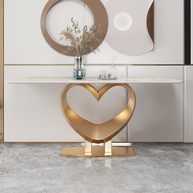 Iglesias White and Gold Slate Console Table 47.24"D