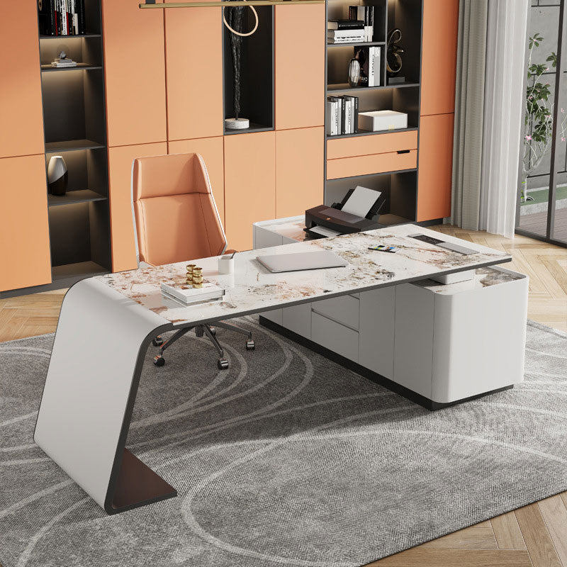 Ivrea White Slate Desk 70.87"D