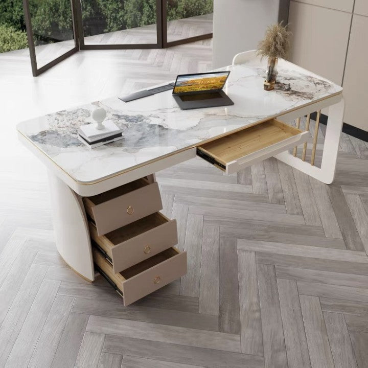 Cinisi White Slate Desk 62.99"D