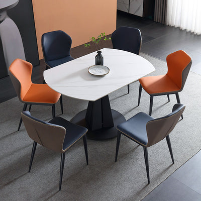 Dueville White+Black Slate Dining Table 53.14"D