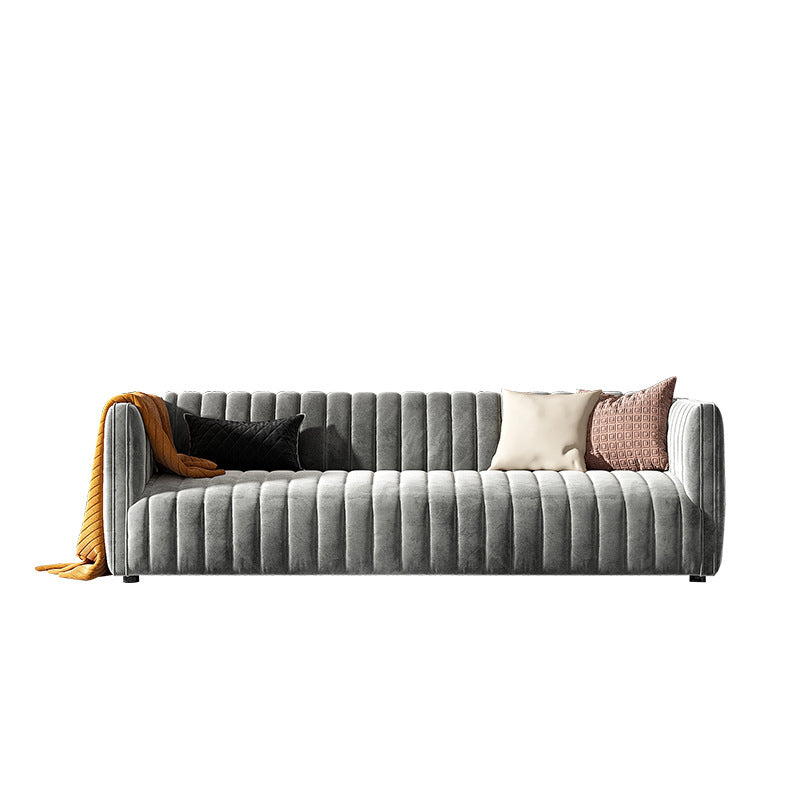 Belluno Grey Velvet Cloth Double Sofa 94.65"D