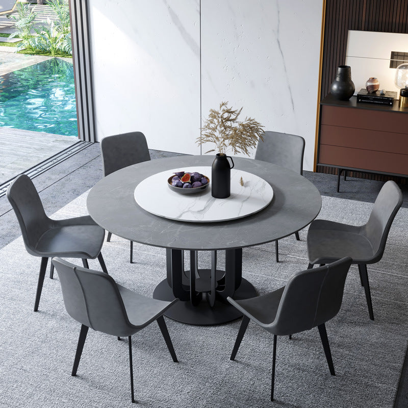 Lazio Black+White Slate Dining Table 47.24"D