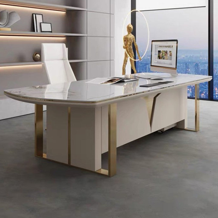 Ivrea White Slate Desk 70.87"D