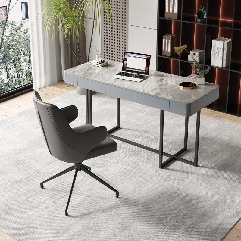 Gela Grey and Black Slate Desk 47.24"D
