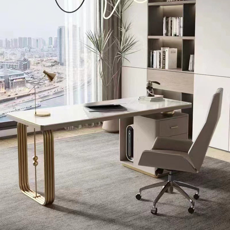 Cefalu White Slate Desk 55.12"D