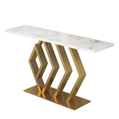  Sarcedo White Marble Console Table 47.24"D