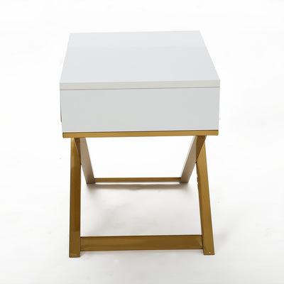 Bologna White Nightstand 19.68''D