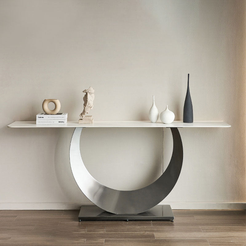 Iglesias White and Gold Slate Console Table 47.24"D