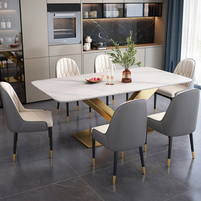 Liguria White Slate Dining Table 62.99"D
