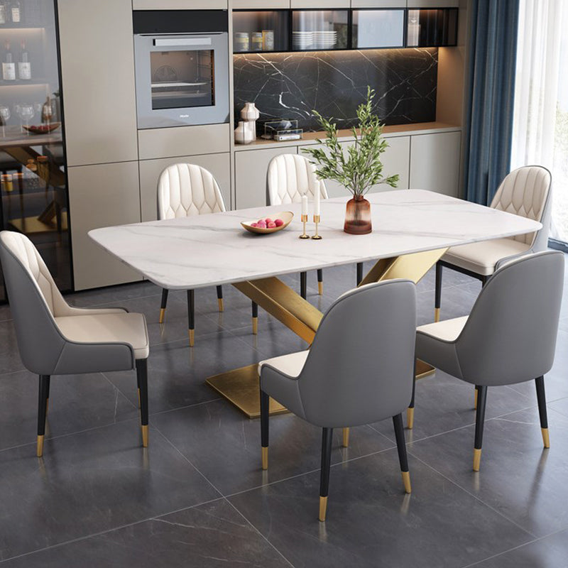 Liguria White Slate Dining Table 62.99"D
