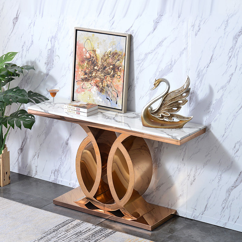  Sarcedo Black Marble Console Table 59.06"D